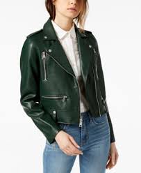 Levi S Classic Faux Leather Asymmetrical Motorcycle Jacket Reviews Women Macy S Green Leather Jacket Outfit Leather Jackets Women Vegan Leather Jacket