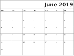 Free Printable June 2019 Calendar Decorative Monthly Calendar Printable Blank Monthly Calendar Template Free Printable Calendar Templates