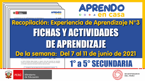 20,093 likes · 58 talking about this. Fichas Y Actividades De Aprendizaje 1 A 5 Secundaria Semana Del 7 Al 11 De Junio Del 2021 Experiencia De Aprendizaje N 3 Repositorio De Educacion