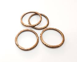 5 Copper Circle Connector Antique Copper Plated Circle 28x27mm G19266