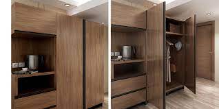 In this video, i used the doors that go on an ikea wardrobe and converted it to traditional closet doors. Wood Grain Laminate Hotel Wardrobe Design Yg18 Hpl01