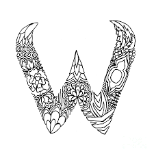 /uɪ/, svan /w/ came to be. Patterned Letter W Drawing By Alyssa Zeldenrust