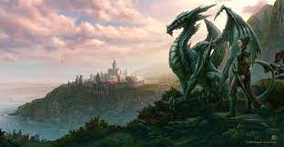 Dragon Overlooking Landscape Illustration Art Kerem Beyit Cg Art