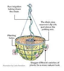 Using suspended baskets in the greenhouse allows you to maximize the limited space and encourages hanging plant growth from your favorite vine or other although the drip system does concentrate the water into the basket's soil, it may also strike foliage with water from bounce back or improper basket. Hanging Basket Hacks Garden Gate