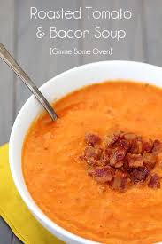Roasted Tomato Bacon Soup Repinning From My Soup Board Its The Perfect Weather Brrr Bacon Soup Recipes Bacon Tomato Bacon Soup