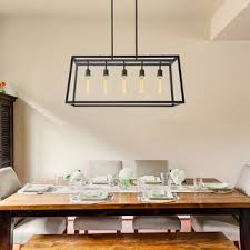 Oiled Bronze 5 Light Roebling Linear Frame Chandelier Industrial Industrial Dining Room New York By Lights Com