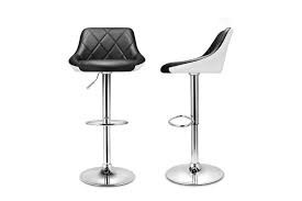 Homall bar stools modern pu leather adjustable swivel barstools, armless hydraulic kitchen counter bar stool synthetic leather extra height square island barstool with back set of 2(black). Adjustable Swivel Bar Stools Pu Leather For Kitchen Cafe Counter Set Of 2 W Backrest And Footrest Matt Blatt