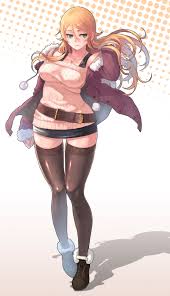 gamerag, kousaka kirino, ore no imouto ga konna ni kawaii wake ga nai,  highres, 1girl, aged up, belt, belt skirt, black thighhighs, boots, female  focus, green eyes, hair ornament, hairclip, halftone, halftone