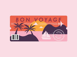 Bon Voyage Ticket Design Bon Voyage Boat Stickers