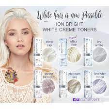 Ion Bright White Toner Chart Google Search Silver Hair Dye White Toner Toning Blonde Hair