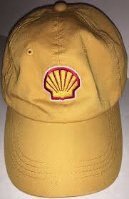 Vintage Shell Embroidered Gas Oil Hat Yellow Red Logo Baseball Cap Red Logo Hats Cap