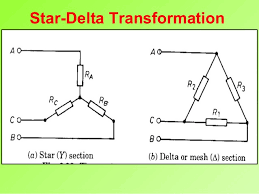 De två anslutningarna är likvärdiga eller identiskatill varandra om impedansen mäts mellan ett par linjer. Star Delta Trsformation