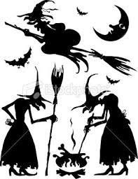 Witches Halloween Hexe Halloween Silhouetten Retro Halloween