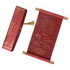 Designs ads business cards cards invitations letterhead magazine menu posters ticket voucher; Scroll Wedding Cards At Rs 17 Piece Scroll Invitation Card Id 14574522048