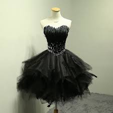 Women Feather Party Dress Black Rock Princess Dresses Sexy Black Cocktail Dress Cocktail Dress 2017 Party Dress Short