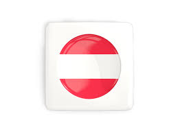 Flag printed on both sides. Square Icon With Round Flag Illustration Of Flag Of Austria
