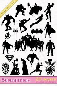 Superheroes Marvel Avengers 20 Images Png Svg Dxf Eps Studio Etsy Superhero Silhouette Batman Silhouette Silhouette Stencil