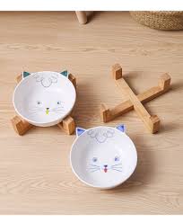 China Ceramic Cat Bowl Cat Food Bowl Cartoon Ceramic Bowl Solid Wood Pet Bowl China Pet Bowl And Pet Food Bowls Price