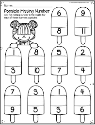 popsicle missing number summer math worksheet for preschool and kindergarten summer math worksheets preschool math worksheets kindergarten math worksheets free