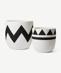 Maybe you would like to learn more about one of these? Pow Pots Set Of 2 Plant Pots Medium Large Black White Fibre Clay Made Com