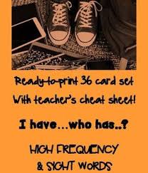 I Have Who Has 36 Card Set High Frequency And Sight Words In 2020 Sight Words Esl Teaching Resources Card Set