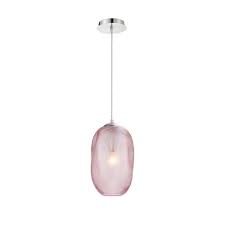 Worked inside a stainless steel cage, the glass reacts to the frame in an organic way, lending it an industrial flair. Eurofase Labria Small Glass Pendant Light Fixture In Pink The Home Depot Canada
