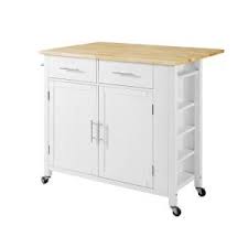 Crosley Furniture Savannah White With Wood Top Drop Leaf Kitchen Island Cf3031na Wh The Home Depot Kitchen Island Cart Crosley Furniture White Kitchen Cart