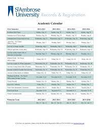 St Ambrose University Calendar