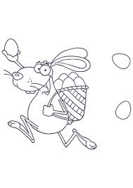 Ausmalbild Hase Mit Rucksack Voller Eier Zum Ausdrucken