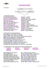 Trennbare Verben Fremdsprachen German Language German Language Learning German Grammar