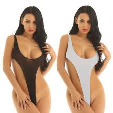 Amalfi tan through support top swimsuit swimwear. Womens See Through One Piece Swimwear Sexy Super High Cut Thong Leotard Bodysuit Ebay