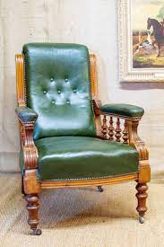 Victorian Armchair Green Leather Button Back Antiques Atlas Antique Desk Chair Antique Rocking Chairs Antique Dining Room Chairs