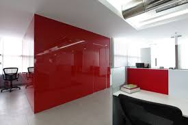 This image is titled outdoor glass wall panels design and is attached to our interior design article about modern mansion design in madrid. Glass Wall Panels Get Radiant In Red Saint Gobain