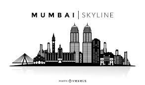Black And White Skyline Drawing Mumbai Skyline Silhouette Design You Can See The Most Important Buildings It S Isolated And It Also Says Mumbai Skyl Skyline Drawing Skyline Art History Icon