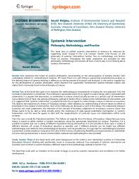 The study might include an intervention such as a training programme, some kind of social activity, the introduction of a change in the person's living environment (e.g. Pdf Systemic Intervention Philosophy Methodology And Practice Contemporary Systems Thinking Gerald Midgley Academia Edu
