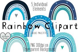 Download Blue Rainbow Clipart Scandi Boho Cute Baby Boy Nursery Png 1077556 Illustrations Design Bundles