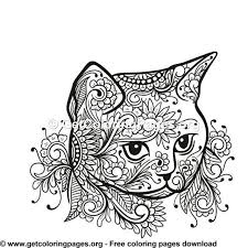 Adorable kitty coloring page with floral wreath in exquisite line. Please Like And Free Limited Downloads Follow Us Getcoloringpages Getcoloringpages Doodle Doodles Cat Coloring Book Abstract Coloring Pages Coloring Pages