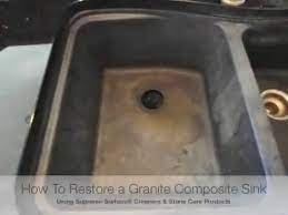This is a common thing with black granite composite sinks. Composite Granite Sinks Clean Remove Water Spots Stains Haze Youtube