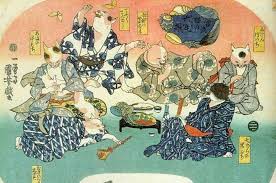 Happy japanese folklore cat traditional flower stock. The Mystical Magical Supernatural Cats Of Japan