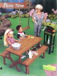 Plastic Canvas Barbie Fashion Doll Pattern Picnic Table Bbq 5 99 Via Etsy Plastic Canvas Patterns Plastic Canvas Plastic Canvas Crafts