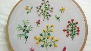 Hand Embroidery Designs Of 4 Different Small Flower Plants With Easy Sti In 2020 Hand Embroidery Designs Flower Embroidery Designs Hand Embroidery Videos