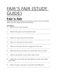 Literature form 1 fair's fair pdf. Fair S Fair Exercise
