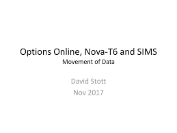 Maybe you would like to learn more about one of these? Options Online Nova T6 And Sims Movement Of Data Ppt Download