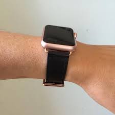 Black Apple Watch With Pink Band Shop Women S Black Pink Size Various Other At A Discounted Applewatches Applewa In 2020 Apple Watch Bands Rose Gold Apple Watch Bands Women Black Apple Watch Band