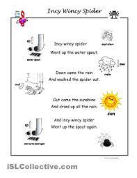 If you teach esl, then you probably use esl warm up games. Incy Wincy Spider Song Worksheet Free Esl Printable Worksheets Made By Teachers Kids Nursery Rhymes Spider Song Rhymes For Kids
