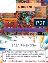 Agemane bapak diampil pak dhe c. Ppt Basa Rinengga Pptx