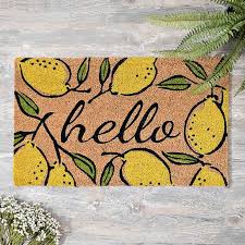 Hello Lemon Doormat Kirklands Lemon Kitchen Decor Door Mat Lemon Decor