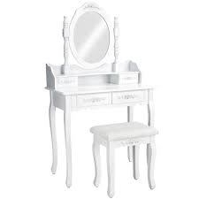 Commode avec miroir icône gratuit. Tectake Coiffeuse Table De Maquillage Commode Avec Miroir Et 4 Tiroirs Ornes De Roses 1 Tabouret Blanc Achat Vente Coiffeuse Tectake 402072 Cdiscount