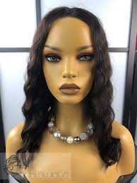 Peruka z włosów naturalnych, model Vida, long bob, kolor naturalny brąz,  fale typu body wave Peruki Świata