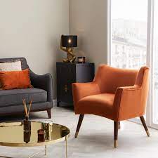 Pin By Neeraj Parmar On Fav Grey And Orange Living Room Living Room Orange Orange Chairs Living Room
